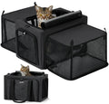 Pecute Dual Expandable Cat Carrier Bag with Stable Structure Breathable Pet Handbag