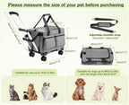 Pecute Cat Carrier with Wheels Steel Wire Frame Trolley Handbag Bag Stroller