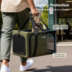 Pecute Dual Expandable Cat Carrier Bag with Stable Structure Breathable Pet Handbag