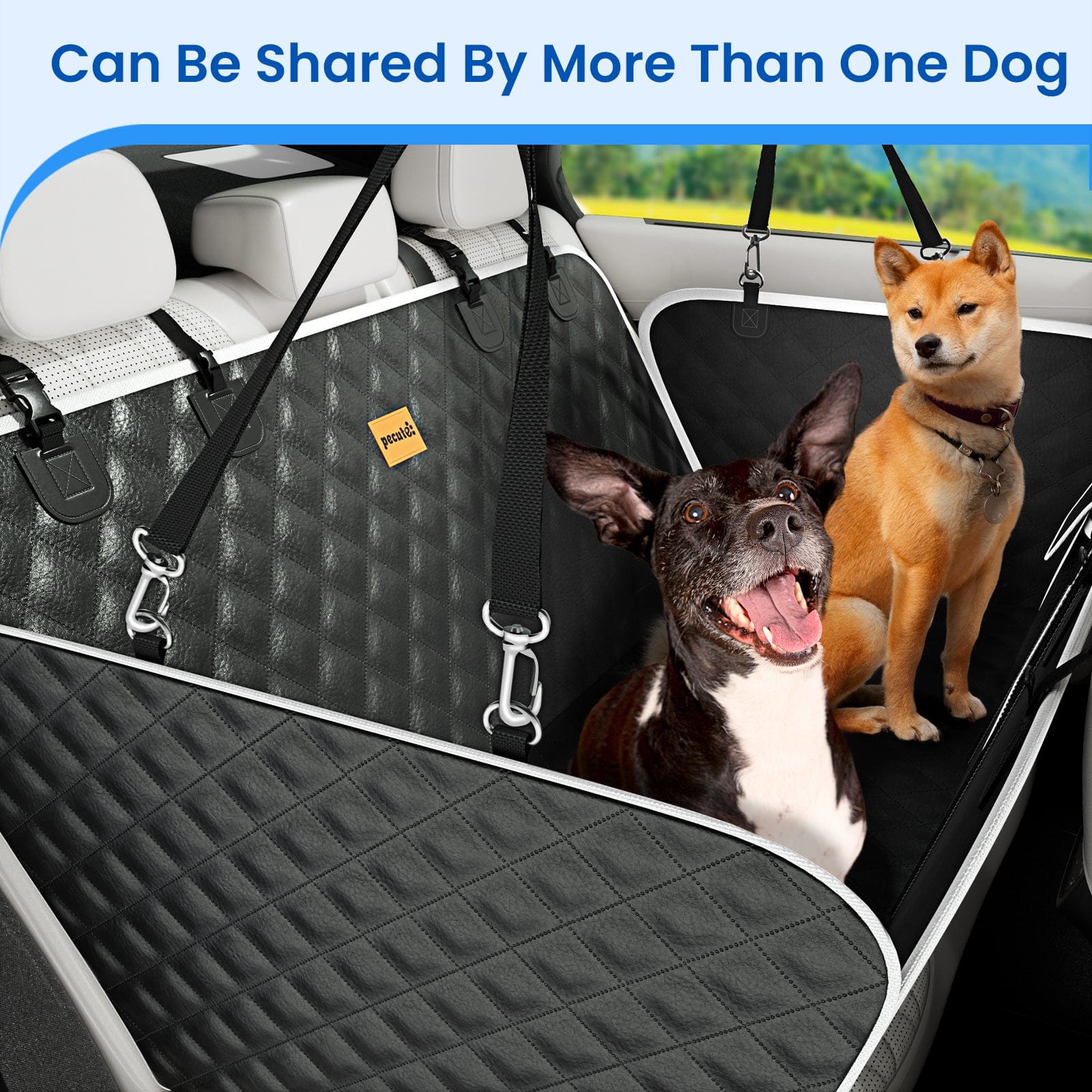 Pecute Car Mats Cat Scratch Fabric Material Black Diamond Check Lychee Patterned