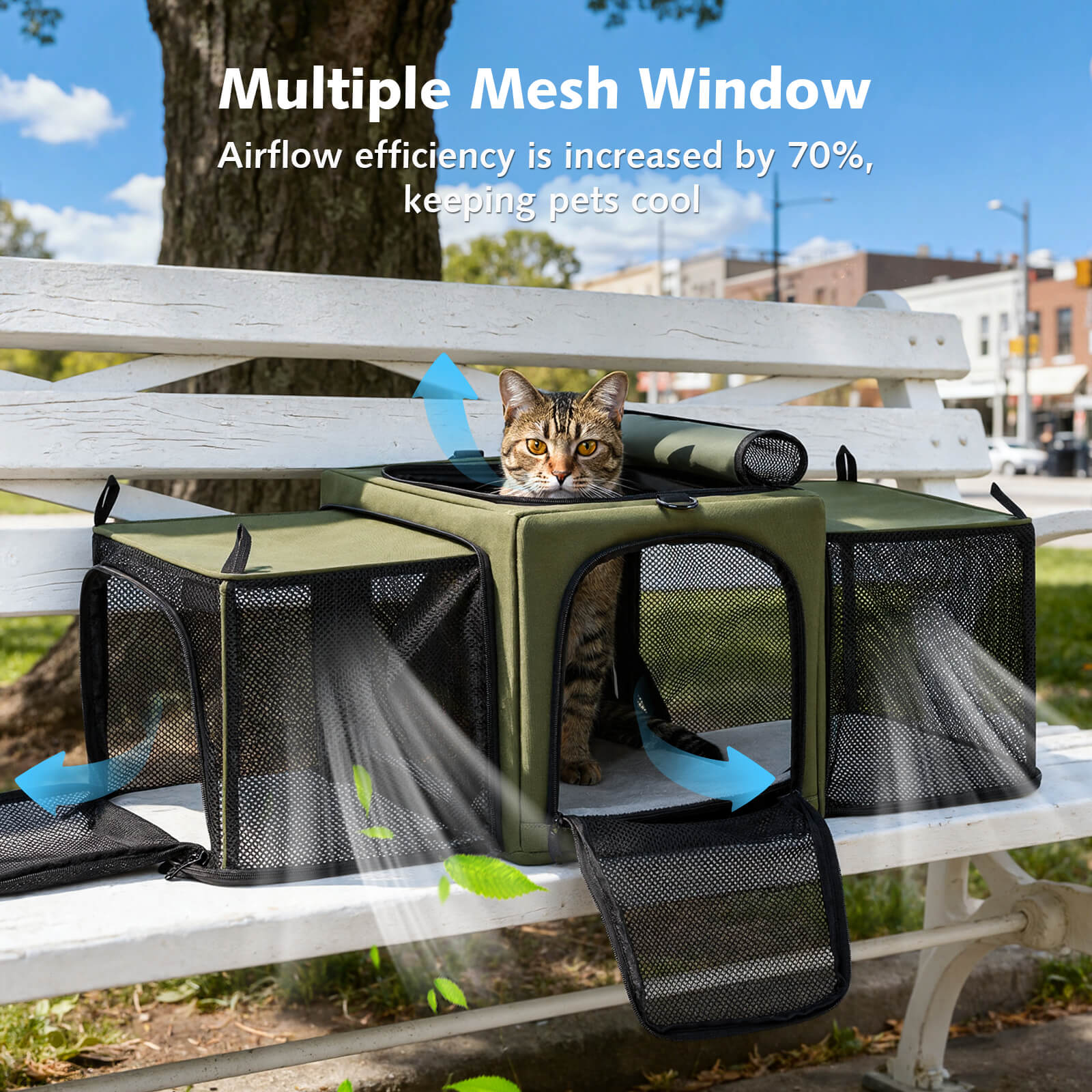 Pecute Dual Expandable Cat Carrier Bag with Stable Structure Breathable Pet Handbag