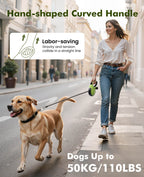 Pecute 8m/26ft Dog Lead Retractable Dog Leash with Poo Bag Holder
