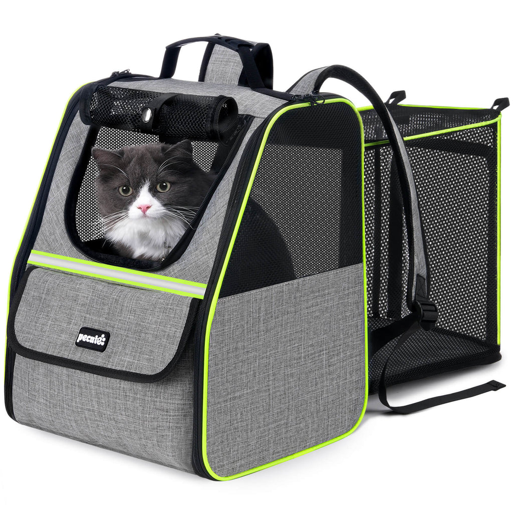 Pecute Expandable Cat Carrier Backpack Pet Carrier with Ventilated Mesh for Cats Dogs up to 11 lbs