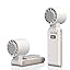 OTPEIR Portable Handheld Turbo Fan with Cooling Tech, Digital Display, 100-Speed Control, Rechargeable 4-in-1 Personal Fan for Travel, Outdoor, Office (White)