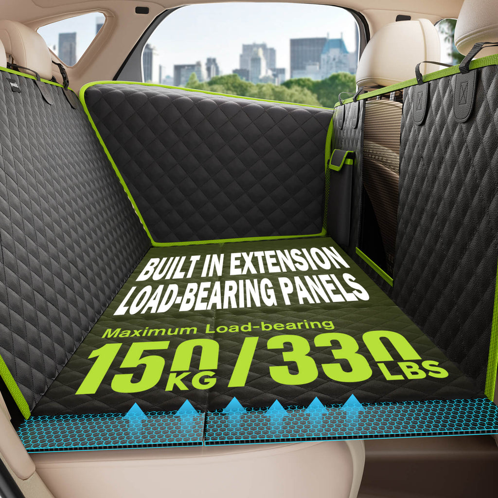 Pecute Full Surrounded Dog Car Seat Cover for Back Seat, Car Window Fixing for Maximum Car Protection