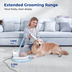 Pecute 4-in-1 Pet Grooming Vacuum Kit with Clipper Brush