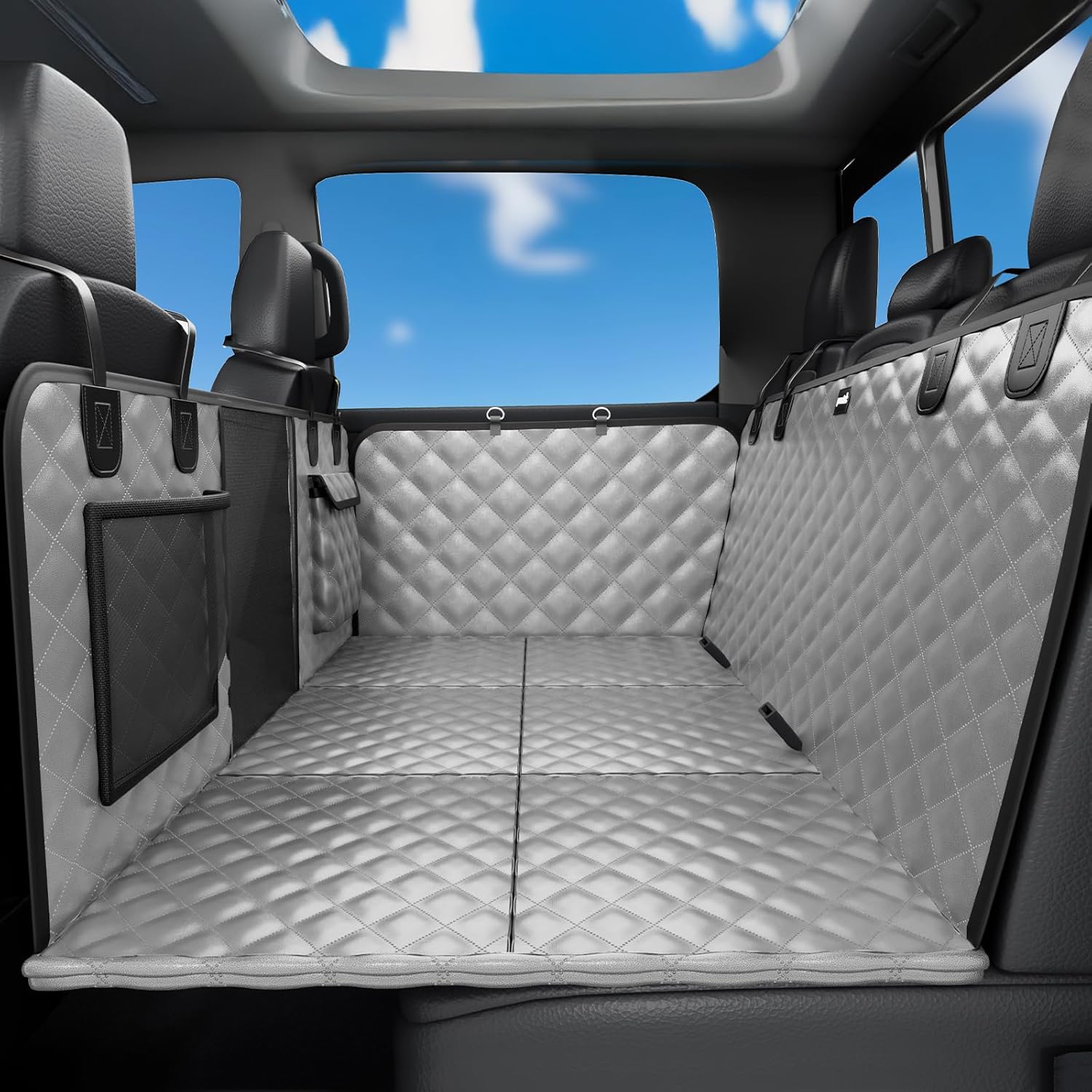 Pecute 2025 Upgrade Dog Car Seat Cover&Extender&Barriers 3 in 1 Up to 150kg