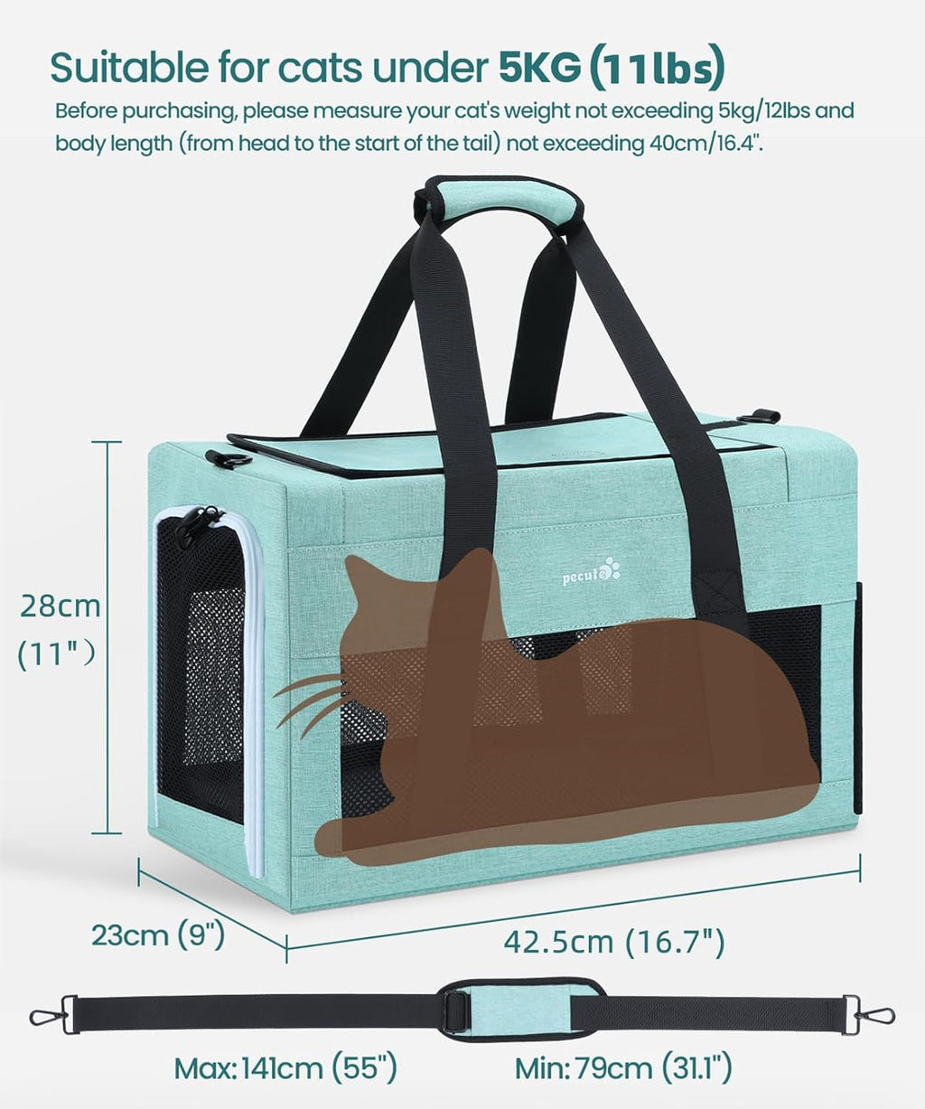 Pecute Airline Approved Cat Carrier Handbag Extra Stable Built-in Frame