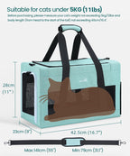 Pecute Airline Approved Cat Carrier Handbag Extra Stable Built-in Frame