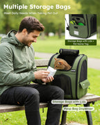 Pecute Expandable Breathable Mesh Cat Backpack Carrier (Green)