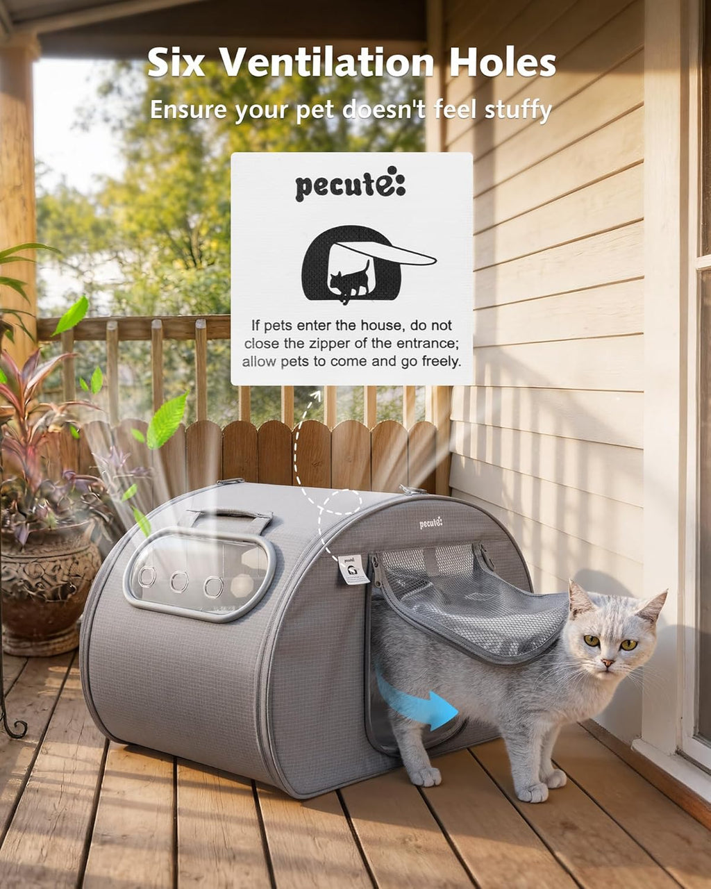 pecute Cat Cooling House Dog House with Cooling Mat