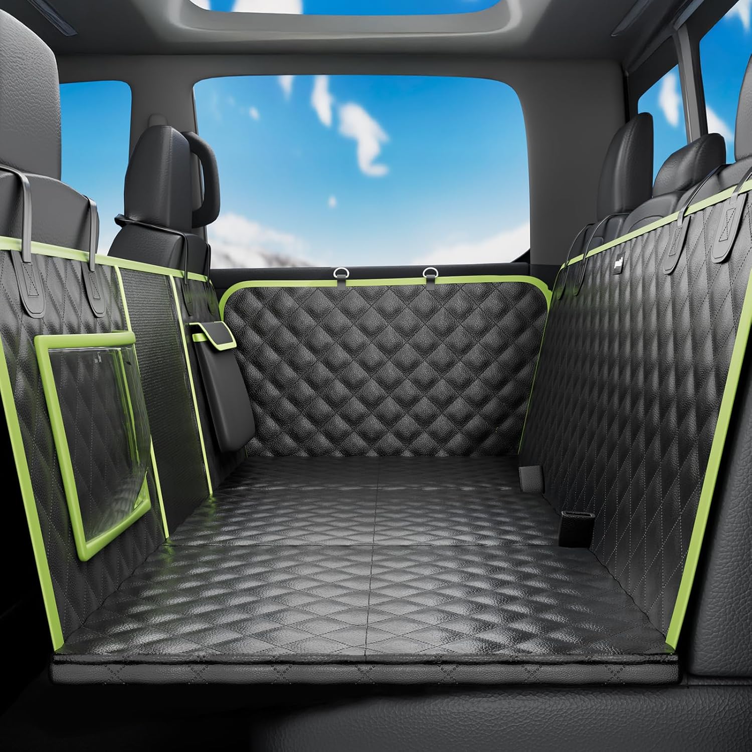 Pecute 2025 Upgrade Dog Car Seat Cover&Extender&Barriers 3 in 1 Up to 150kg