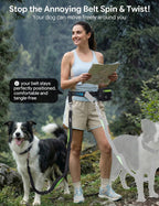 Pecute Dog Leash Hands Free Waist Leash with Pouch Removable for 33-120lbs Dogs