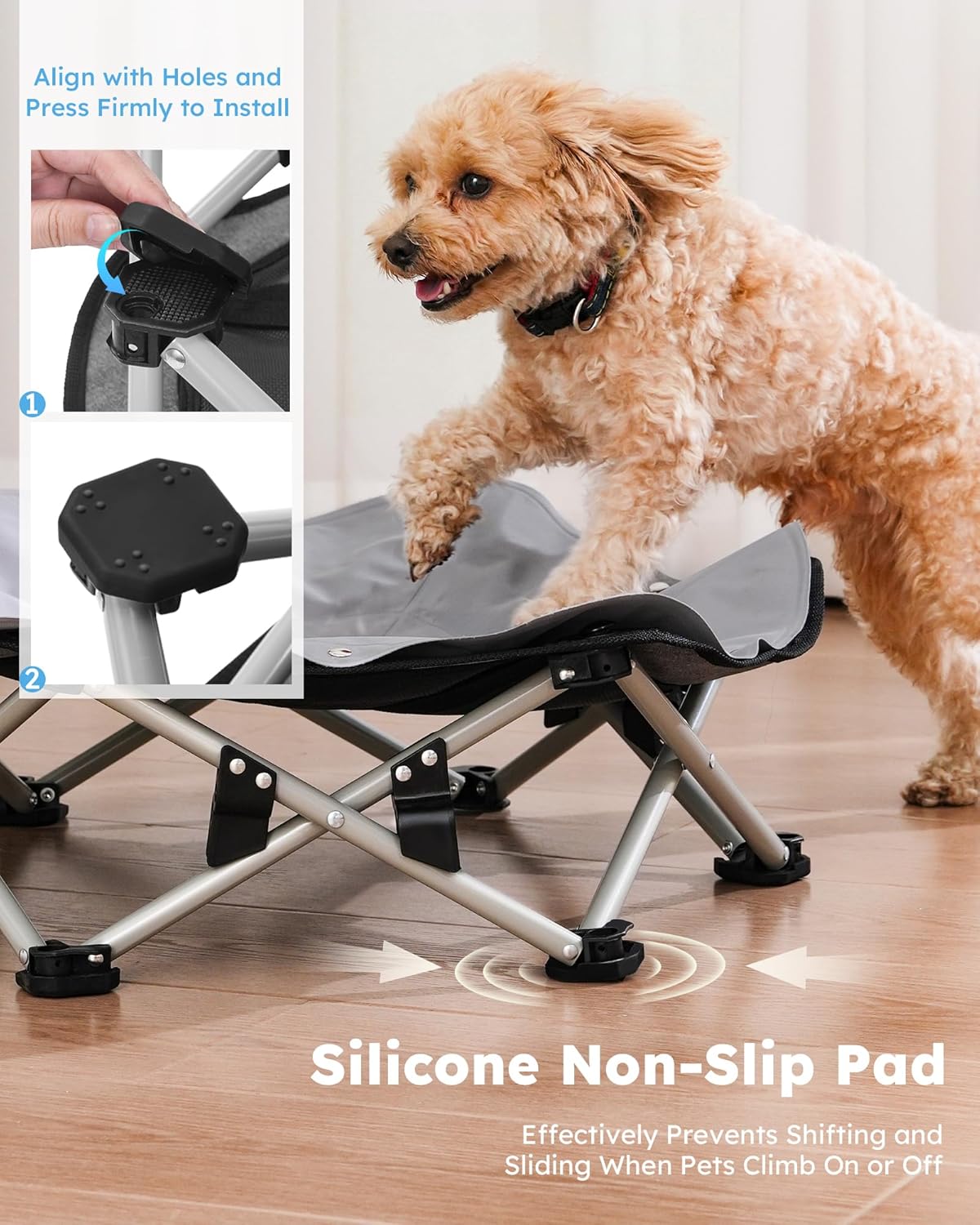 Pecute ELevated Pet Bed with Cooling Mat Cat Cooling Bed Built with 360° Breathable Mesh