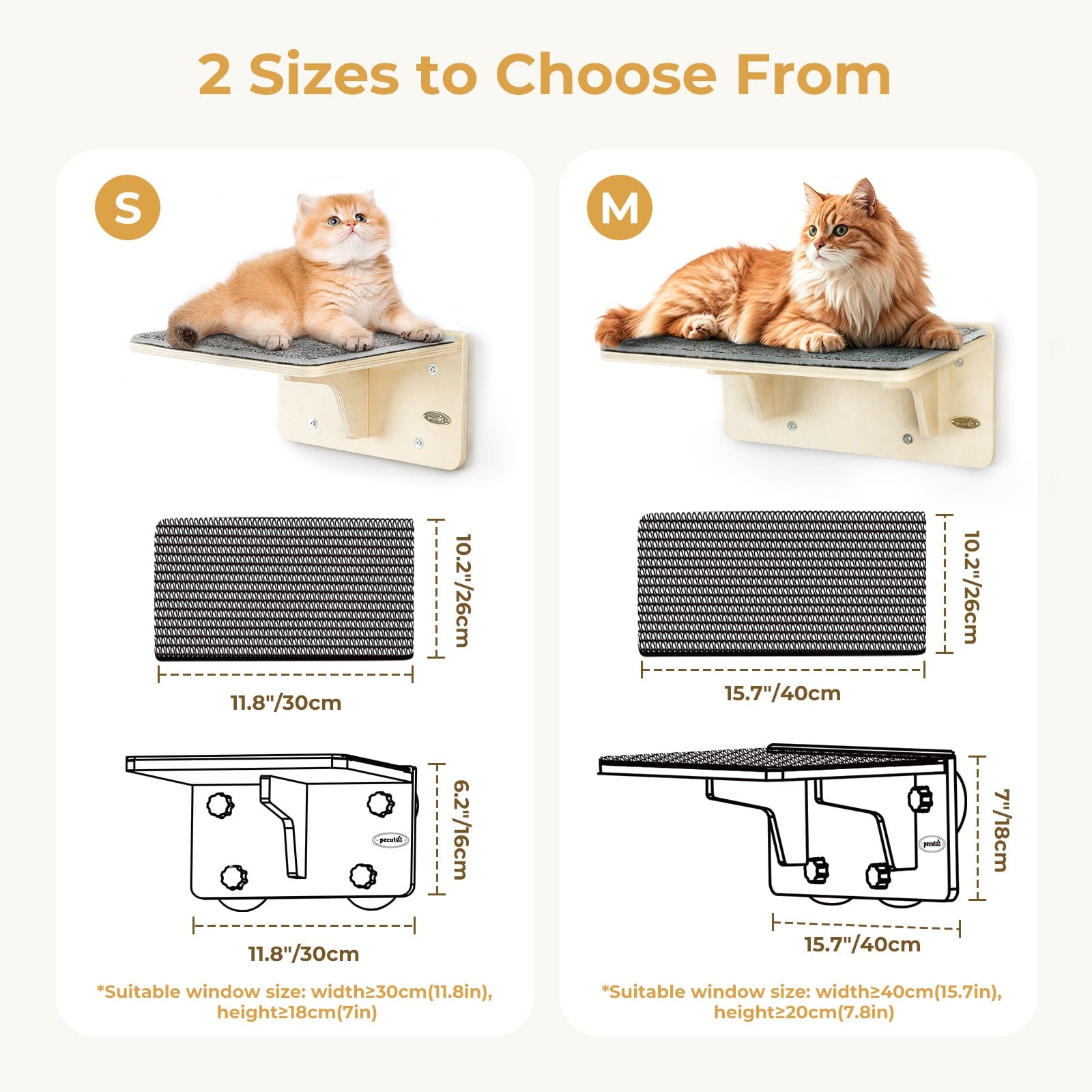 Pecute Wood Wall-Mounted Cat Climbing Shelf