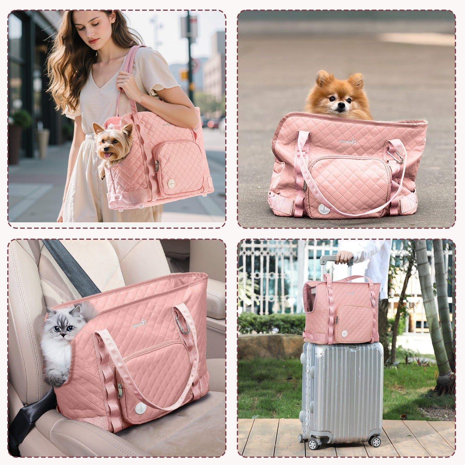 Pecute Dog Purse Carrier Lightweight for Small Dogs Puppies Tote Bag Dog Carrier