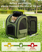 Pecute Expandable Breathable Mesh Cat Backpack Carrier (Green)