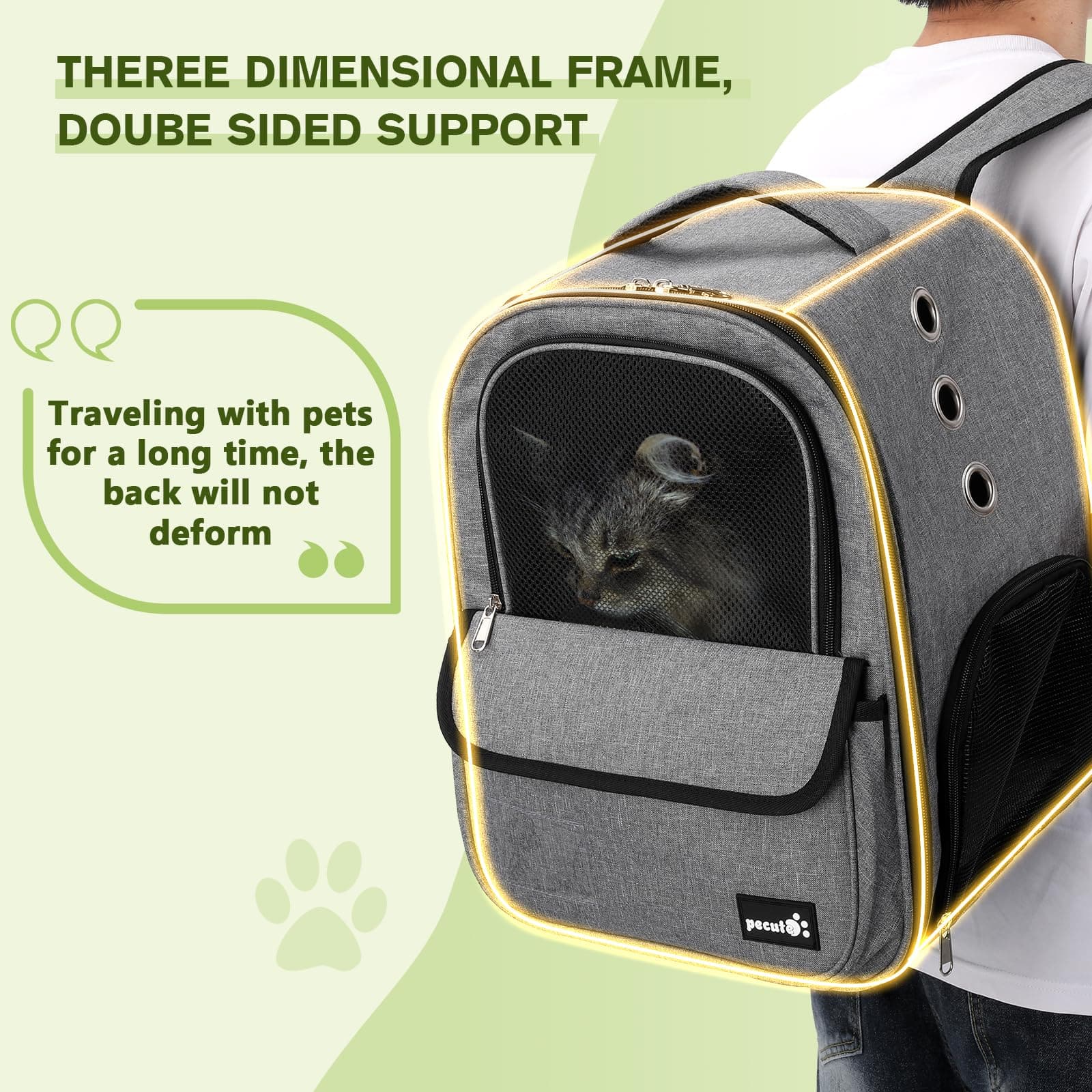 Pecute Small Pet Carrier Backpack for Cats and Puppies