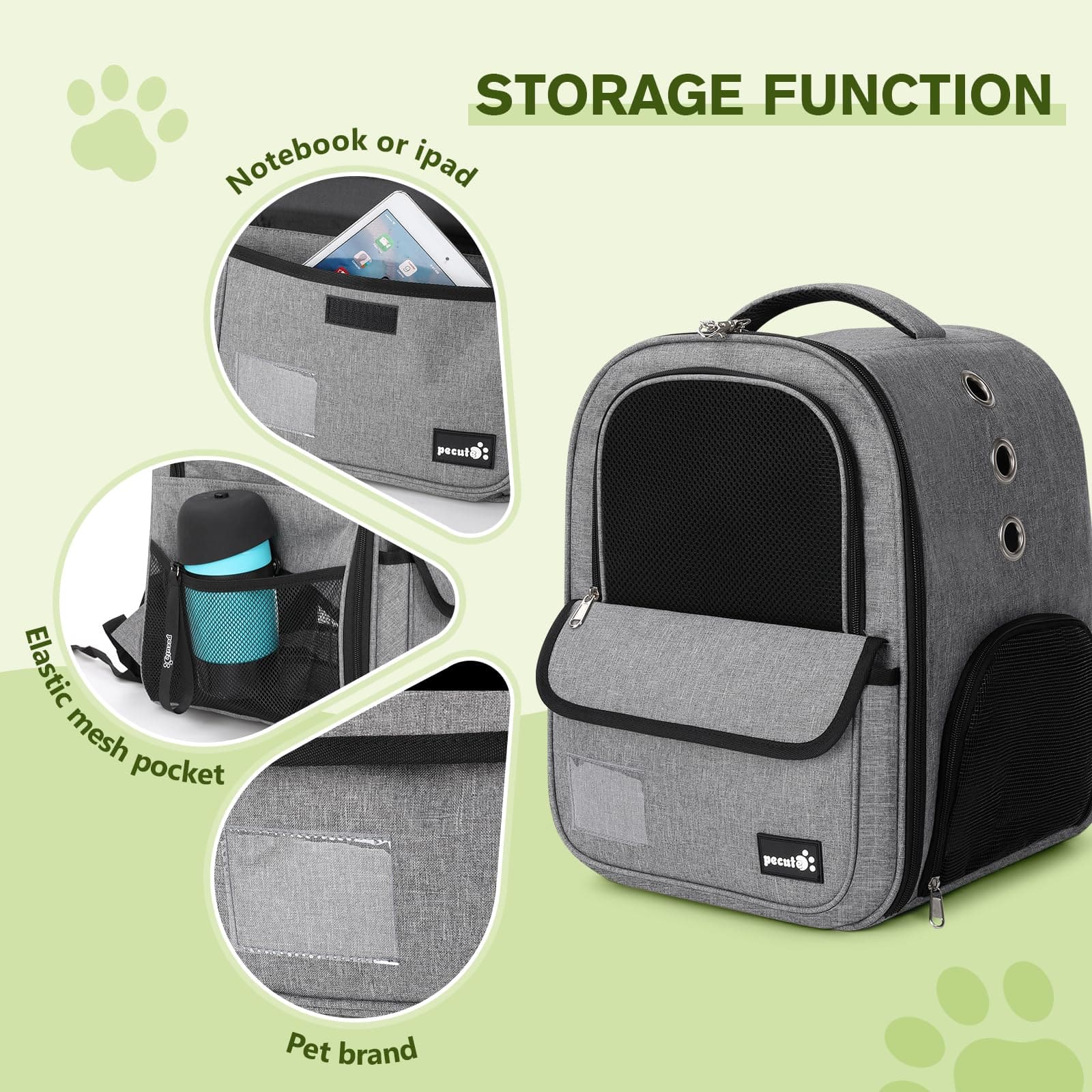 Pecute Small Pet Carrier Backpack for Cats and Puppies