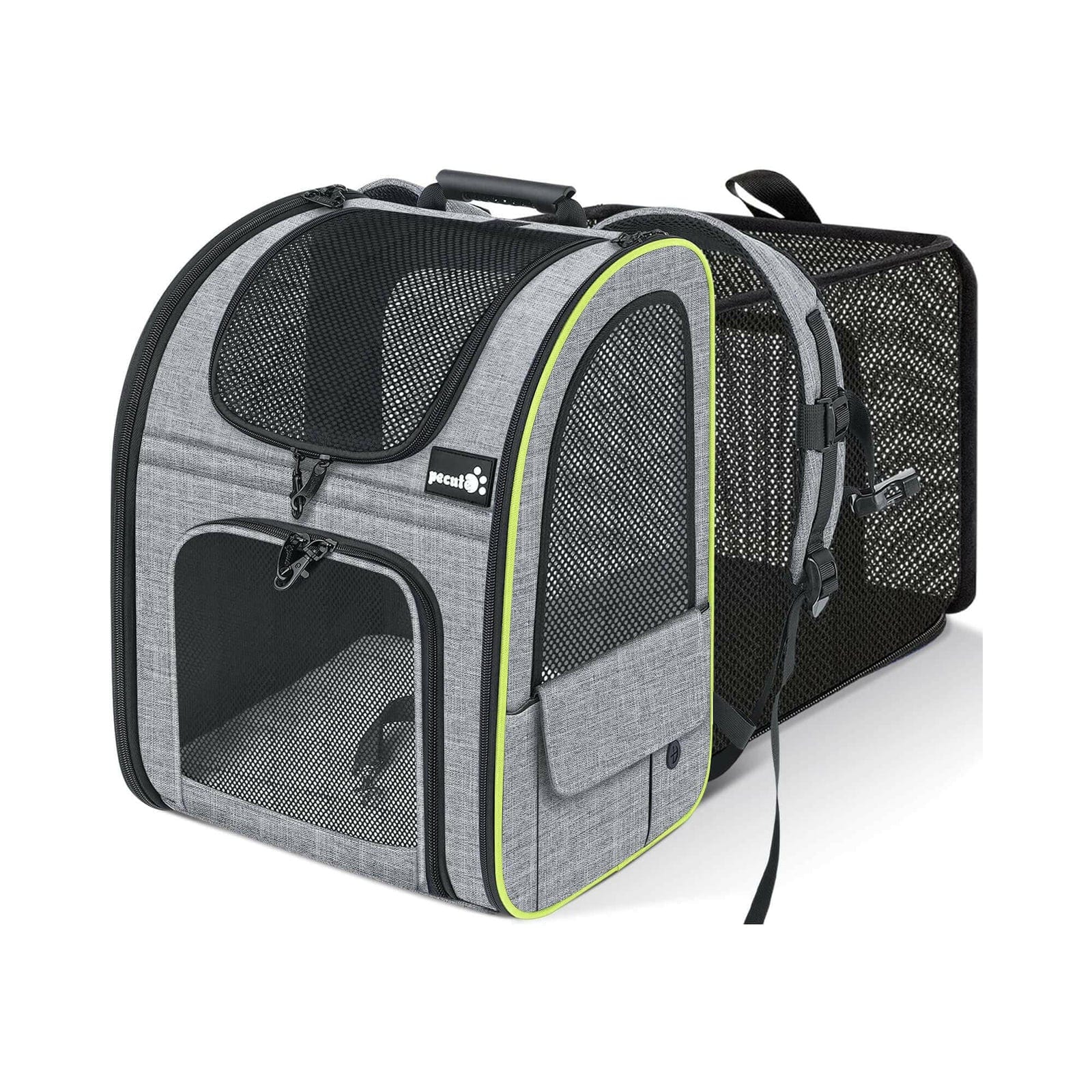 Pecute Cat Carrier Dog Backpack Expandable (Grey) - As Seen on TV