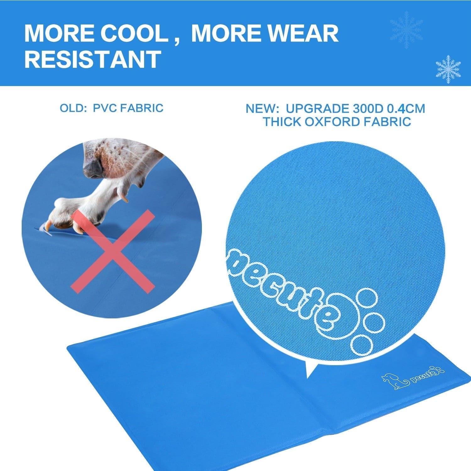 Pecute XS-XXL Dog Cooling Mat Blue
