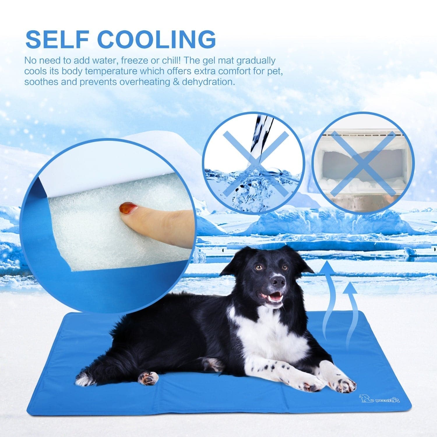 Pecute XS-XXL Dog Cooling Mat Blue