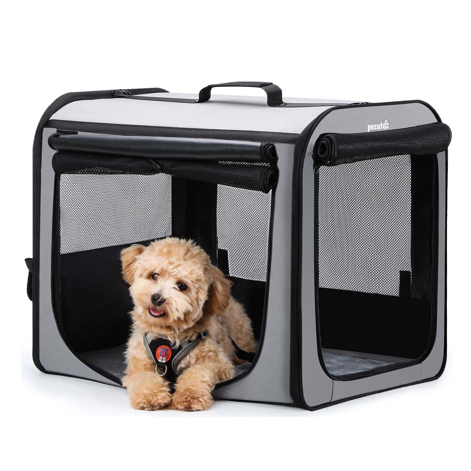 Pecute Portable Dog Car Carrier Crate Transportation Carrier Light Weight