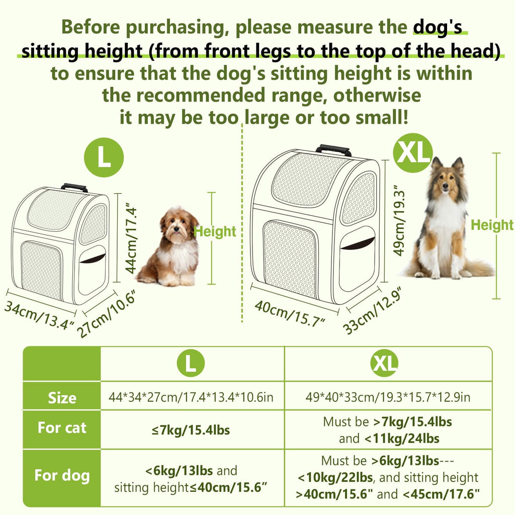 Pecute Cat Carrier Dog Backpack (Grey)