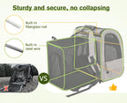 Pecute Cat Carrier Dog Backpack Expandable (Khaki)