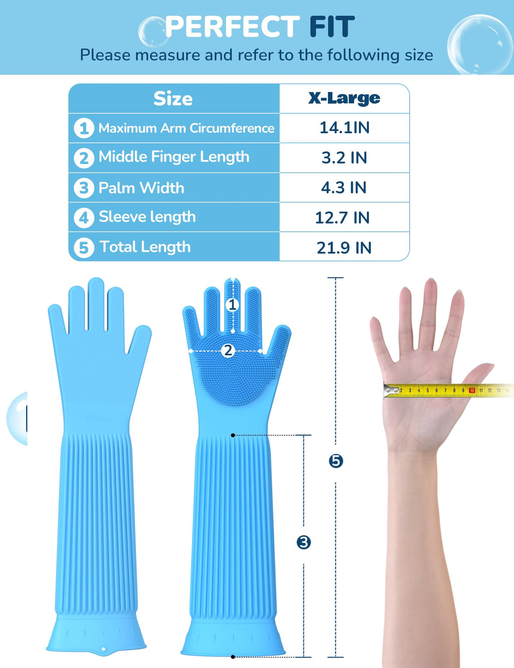 Pecute Updated Extension Dog Wash Mitt Bathing Grooming Gloves