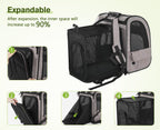 Pecute Cat Carrier Dog Backpack Expandable (Khaki)