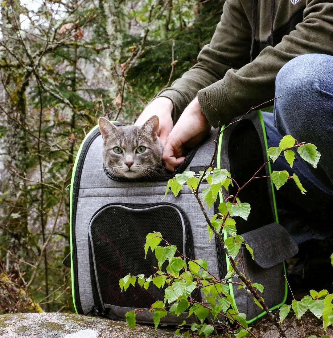 Pecute Cat Carrier Dog Backpack Expandable (Grey) - As Seen on TV