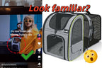 Pecute Cat Carrier Dog Backpack Expandable (Grey) - As Seen on TV
